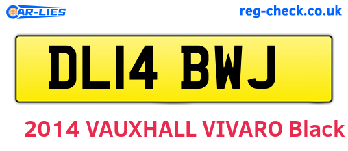 DL14BWJ are the vehicle registration plates.