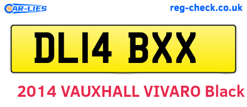 DL14BXX are the vehicle registration plates.