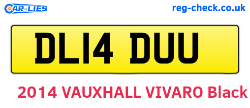 DL14DUU are the vehicle registration plates.