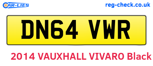 DN64VWR are the vehicle registration plates.