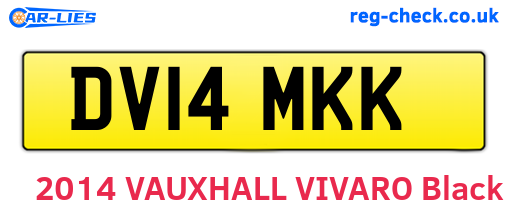 DV14MKK are the vehicle registration plates.
