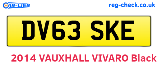 DV63SKE are the vehicle registration plates.
