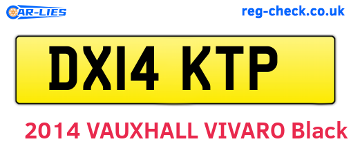 DX14KTP are the vehicle registration plates.