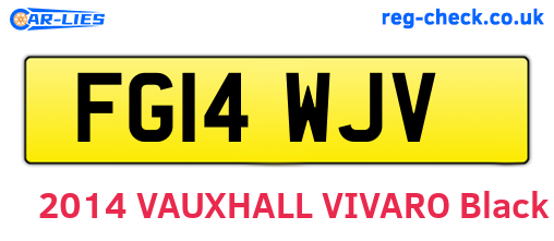 FG14WJV are the vehicle registration plates.