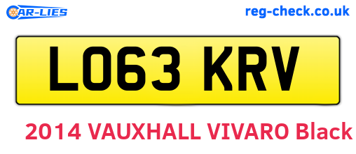 LO63KRV are the vehicle registration plates.