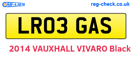 LR03GAS are the vehicle registration plates.