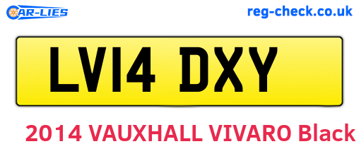 LV14DXY are the vehicle registration plates.
