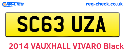 SC63UZA are the vehicle registration plates.