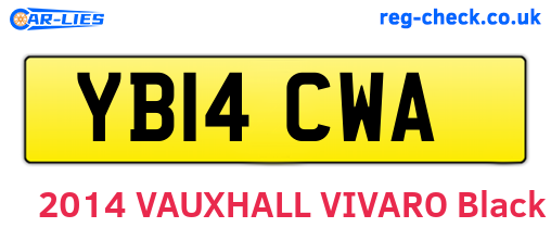 YB14CWA are the vehicle registration plates.