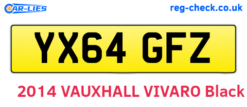 YX64GFZ are the vehicle registration plates.
