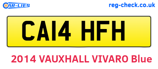 CA14HFH are the vehicle registration plates.