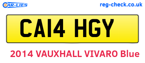 CA14HGY are the vehicle registration plates.