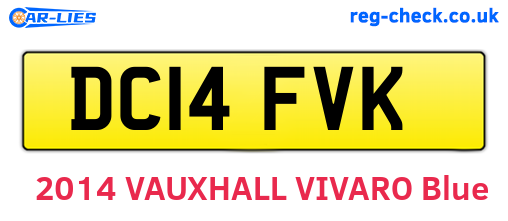DC14FVK are the vehicle registration plates.