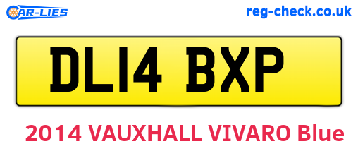 DL14BXP are the vehicle registration plates.