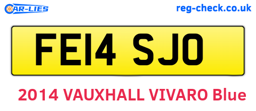 FE14SJO are the vehicle registration plates.