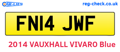 FN14JWF are the vehicle registration plates.