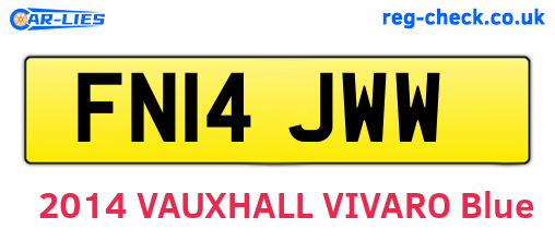 FN14JWW are the vehicle registration plates.
