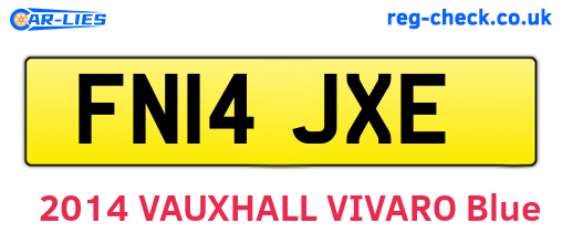 FN14JXE are the vehicle registration plates.