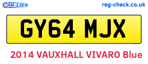 GY64MJX are the vehicle registration plates.