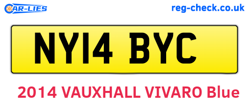NY14BYC are the vehicle registration plates.