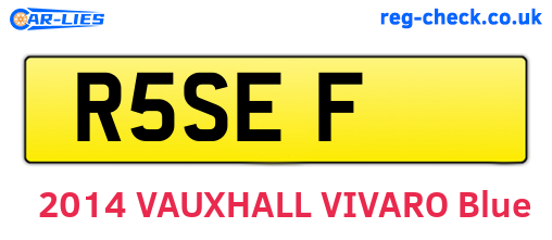 R5SEF are the vehicle registration plates.