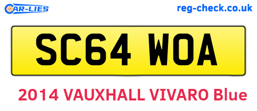 SC64WOA are the vehicle registration plates.