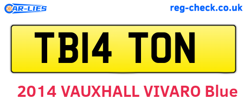 TB14TON are the vehicle registration plates.