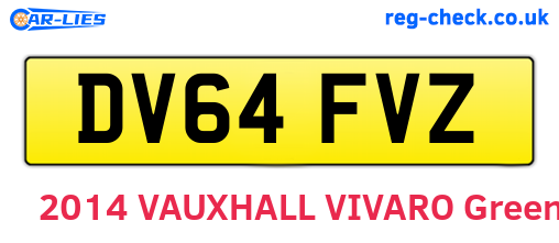 DV64FVZ are the vehicle registration plates.