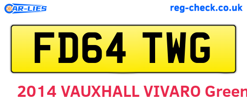 FD64TWG are the vehicle registration plates.