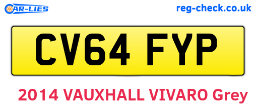 CV64FYP are the vehicle registration plates.