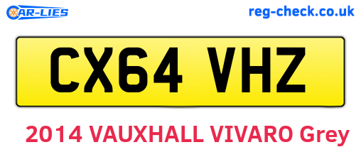 CX64VHZ are the vehicle registration plates.