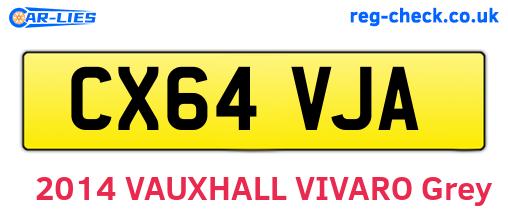 CX64VJA are the vehicle registration plates.