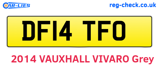 DF14TFO are the vehicle registration plates.