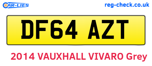 DF64AZT are the vehicle registration plates.