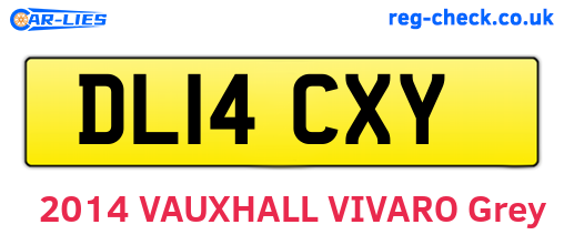DL14CXY are the vehicle registration plates.