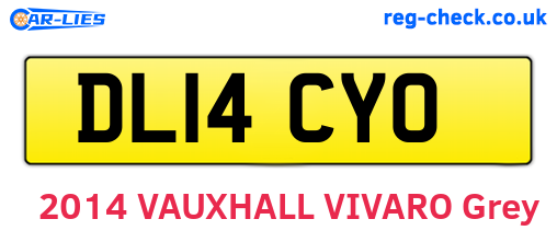 DL14CYO are the vehicle registration plates.
