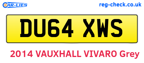 DU64XWS are the vehicle registration plates.
