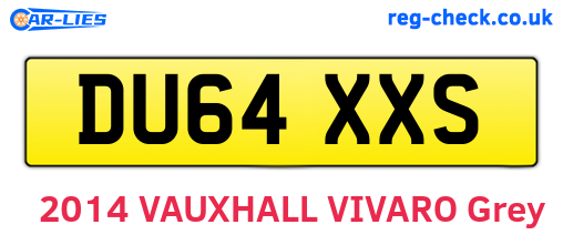 DU64XXS are the vehicle registration plates.