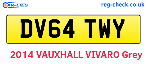 DV64TWY are the vehicle registration plates.