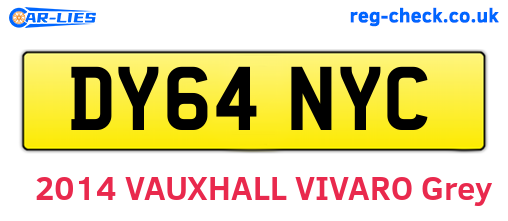 DY64NYC are the vehicle registration plates.
