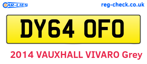 DY64OFO are the vehicle registration plates.