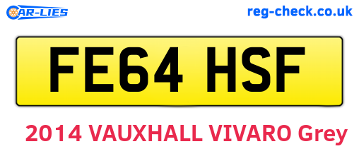 FE64HSF are the vehicle registration plates.