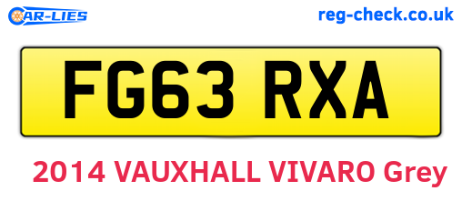 FG63RXA are the vehicle registration plates.