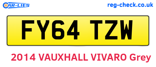 FY64TZW are the vehicle registration plates.