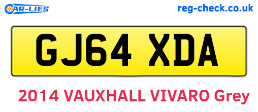 GJ64XDA are the vehicle registration plates.