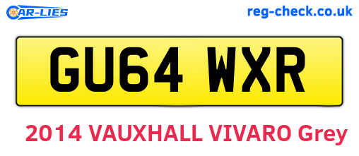 GU64WXR are the vehicle registration plates.