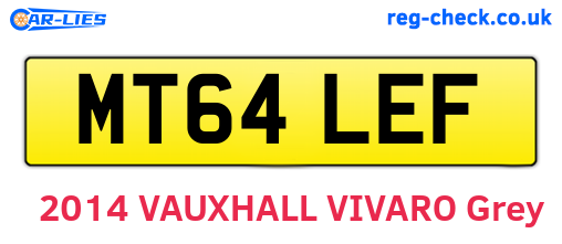 MT64LEF are the vehicle registration plates.