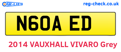 N60AED are the vehicle registration plates.