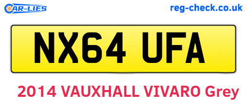 NX64UFA are the vehicle registration plates.