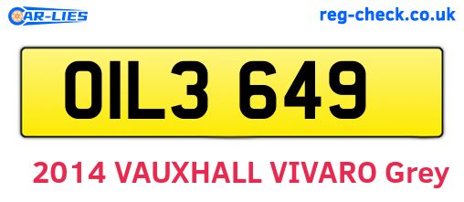 OIL3649 are the vehicle registration plates.